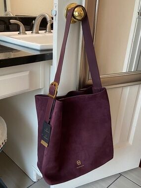 Slouchy Boho Shoulder Bag Adjustable Strap Burgundy NWT flawed